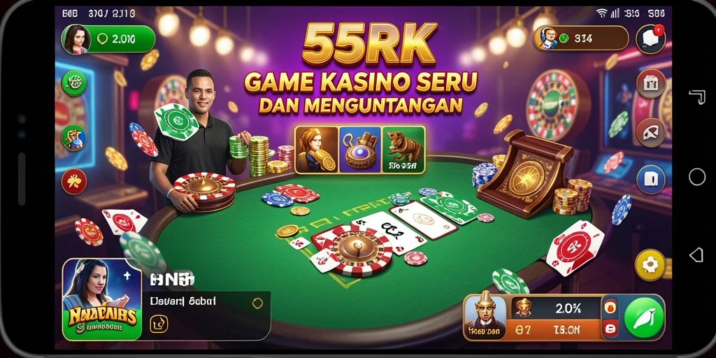 Tampilan menarik gameplay Kasino 55RK yang mengasyikkan.