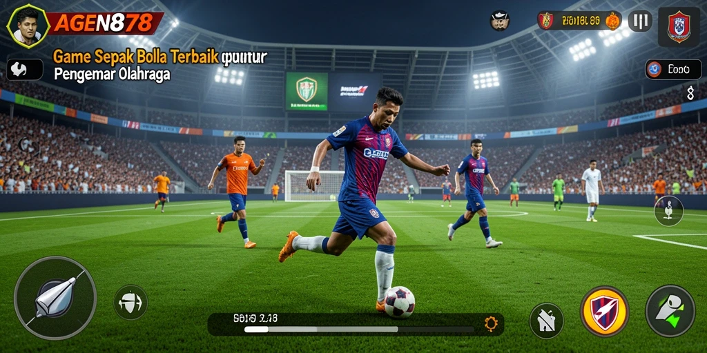Tampilan gameplay AGEN878 yang intens dalam pertandingan sepak bola.