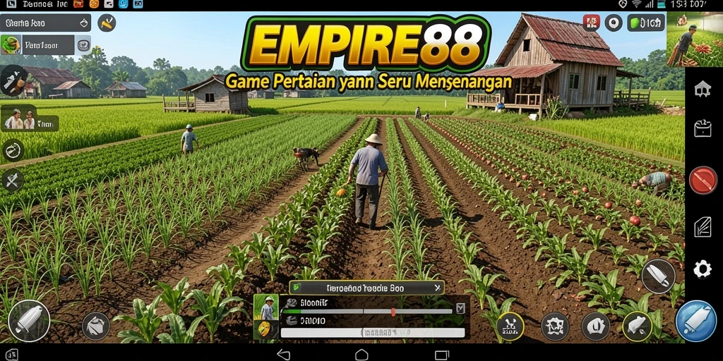 Tampilan gameplay seru dan menarik di EMPIRE88 dengan elemen pertanian.