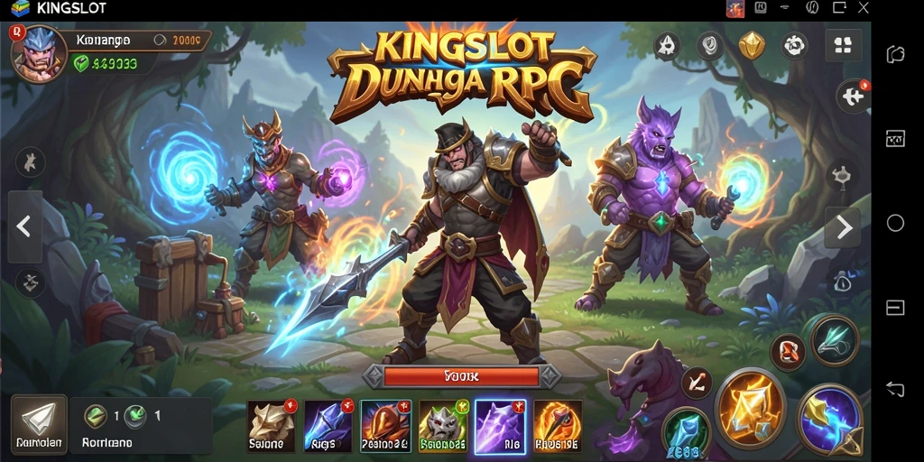 Gameplay seru KINGSLOT dengan karakter dan lingkungan yang kaya.