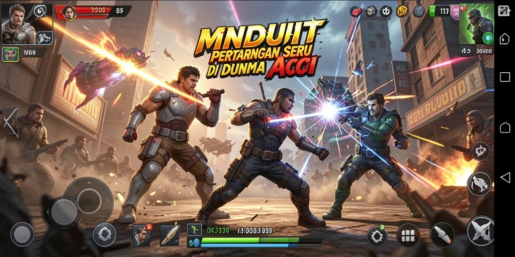 Tampilan aksi mendebarkan dari gameplay MNDUIT yang menarik.