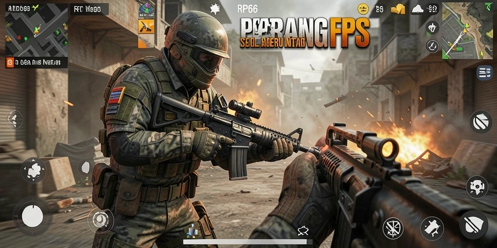 Tangkapan layar gameplay intens dari RP66 yang menunjukkan aksi tembak-menembak.
