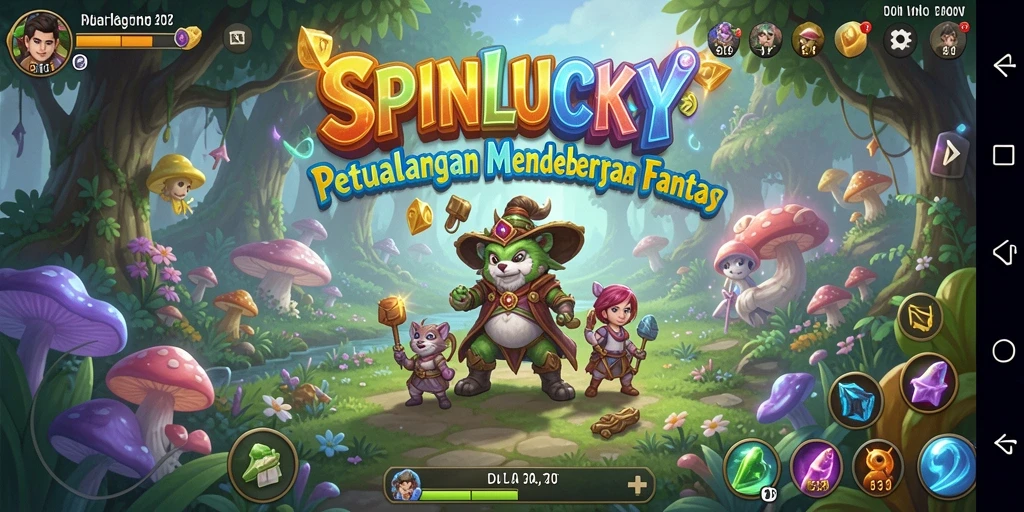 Tampilan gameplay SPINLUCKY dengan aksi penuh petualangan.