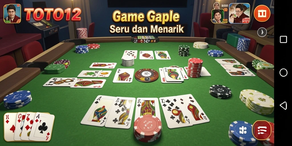 Screenshot gameplay TOTO12 yang menunjukkan keseruan bermain Gaple.